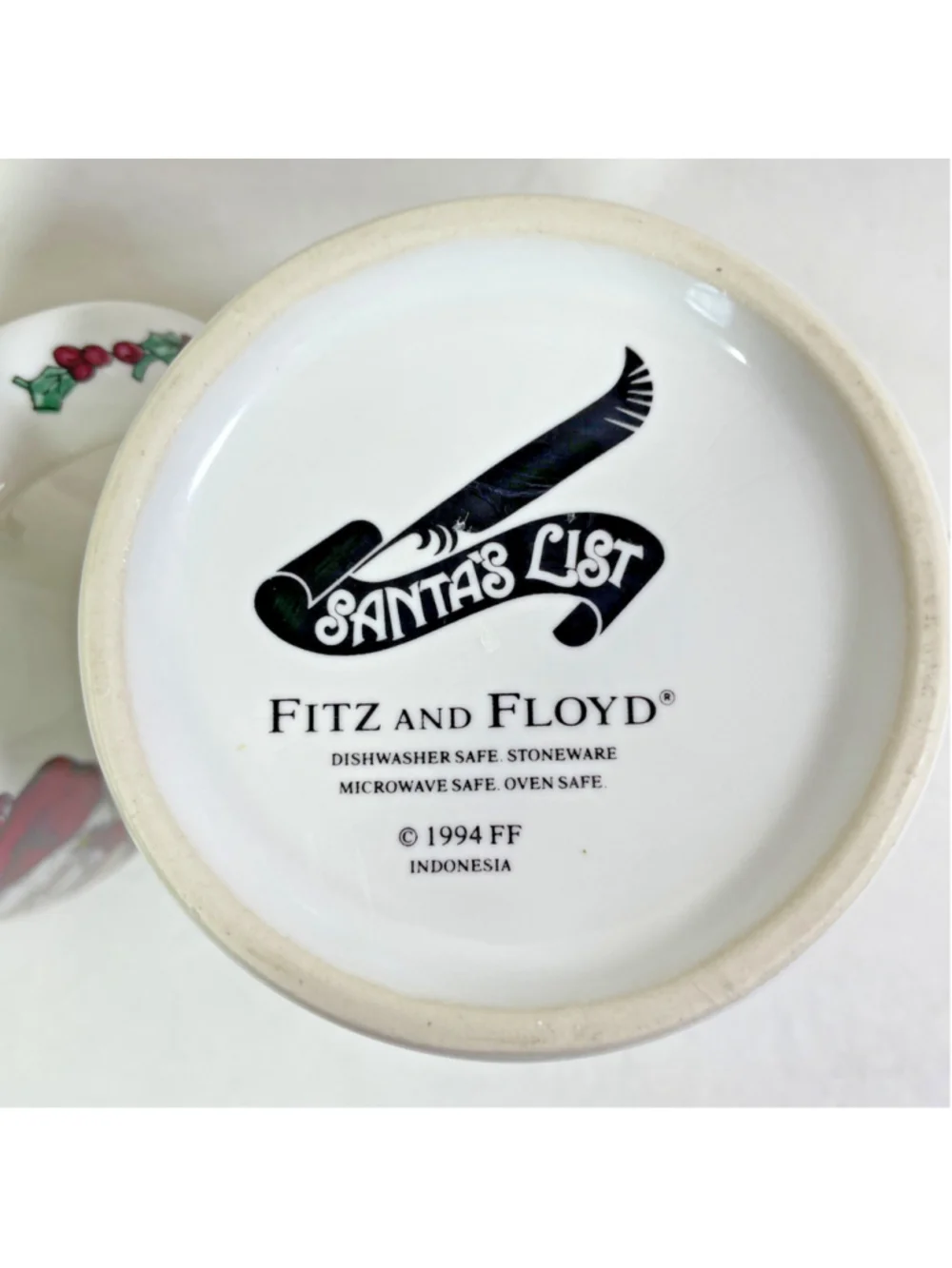 Vintage Fitz and Floyd Santa's List Coffee Tea 4